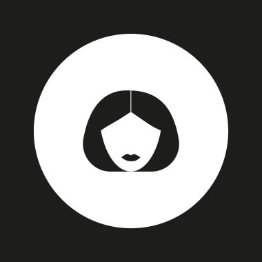 kadın baş kısa saç modeli ile minimalist vektör simgesi