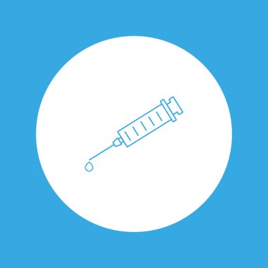 Tıbbi şırınga düz simgesi, vektör, illüstrasyon 