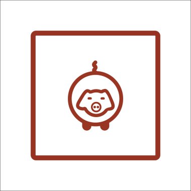 Domuz yassı simgesi, vektör illüstrasyonu 