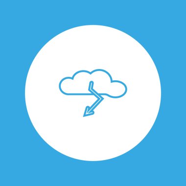 bulut yıldırım düz simgesi, vektör, illüstrasyon 