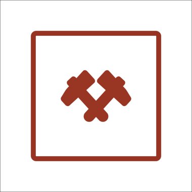 Balyozlar, vektör çizim minimalist simgesi