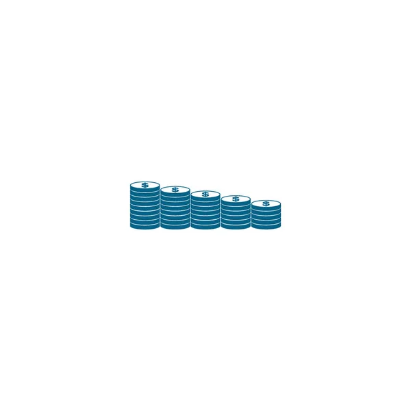 コイン フラット スタイル アイコン ベクトル図の山 — ストックベクタ