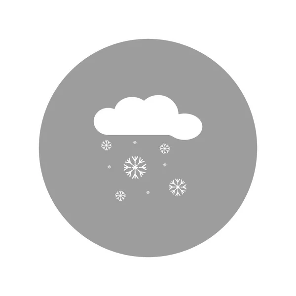 Besneeuwde Wolk Platte Pictogram Vector Illustratie — Stockvector