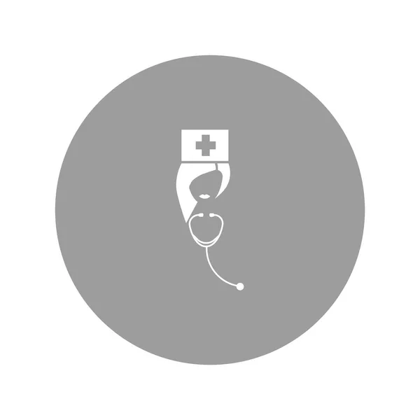 Verpleegkundige Avatar Met Stethoscoop Platte Pictogram Vector Illustratie — Stockvector