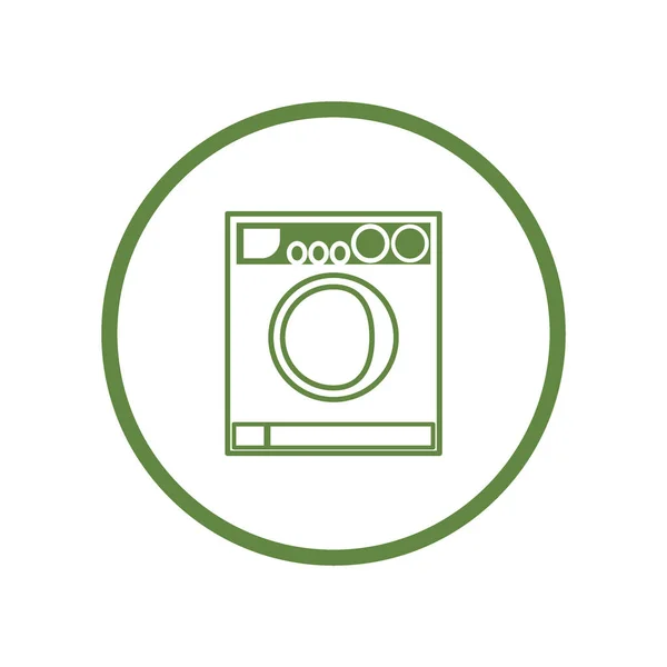 洗濯機フラット アイコン ベクトル イラスト — ストックベクタ
