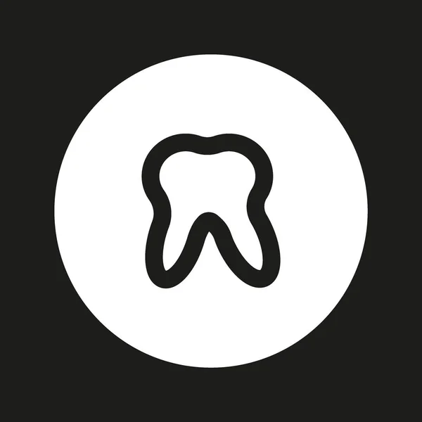 Human Tooth Flat Icon Vector Illustration — Stock Vector