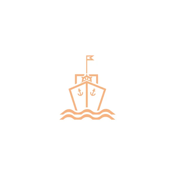 Icono Plano Del Barco Ilustración Vectorial — Vector de stock