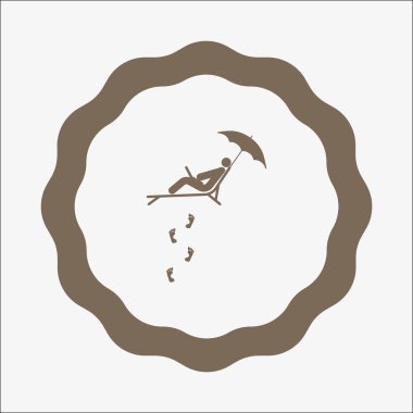 şezlong, vektör çizim üzerinde insan minimalist simgesi