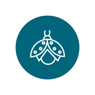 uğur böceği düz simgesi, vektör, illüstrasyon 