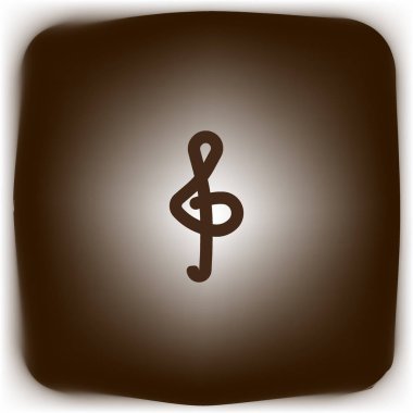 nota anahtarı düz simgesi, vektör çizim