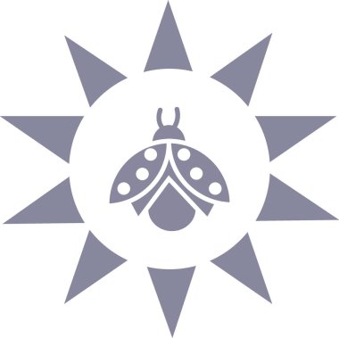 uğur böceği düz simgesi, vektör, illüstrasyon 