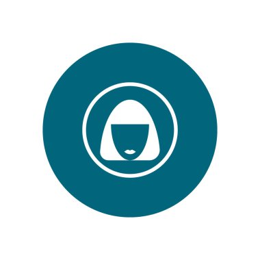 kadın baş kısa saç modeli ile minimalist vektör simgesi