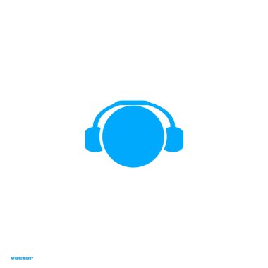 kulaklık düz simgesi, vektör, illüstrasyon