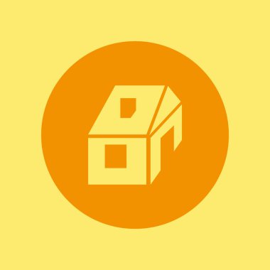 ev düz simgesi, vektör illüstrasyonu