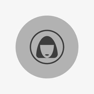 kadın baş kısa saç modeli ile minimalist vektör simgesi