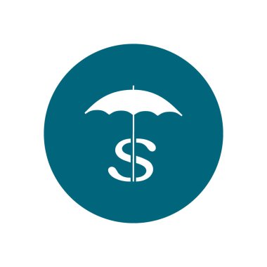 Dolar işareti vektör çizim ile renkli şemsiye