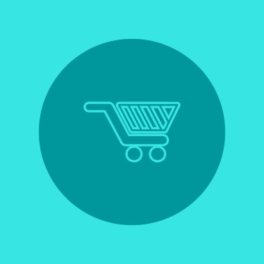 alışveriş sepeti, vektör çizim minimalist simgesi