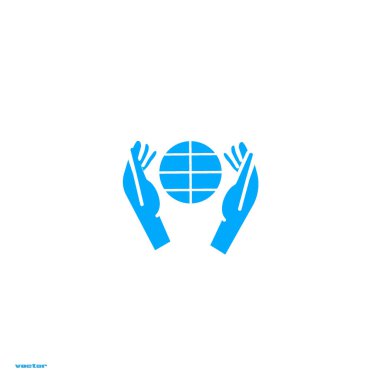 vektör simge tasarlamak dünya ile insan ellerin