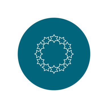 Daire kutsal kişilerin resmi, vektör çizim yıldızlarda 