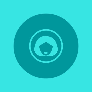 kadın baş kısa saç modeli ile minimalist vektör simgesi