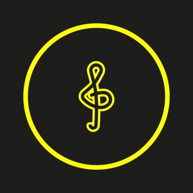 nota anahtarı düz simgesi, vektör çizim