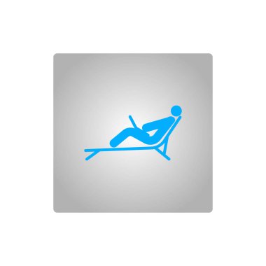 vektör çizim simgesini tembel üzerinde laptop ile yatan adam