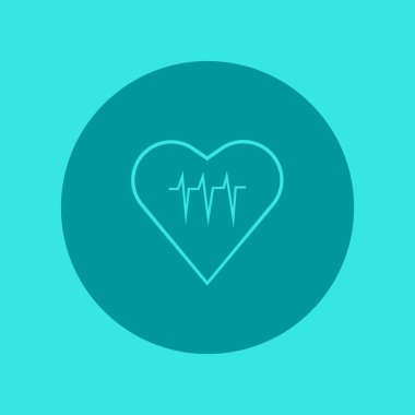 kalp kardiyogram düz simgesi, vektör, illüstrasyon 