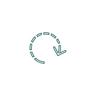 düz simgesi, vektör, illüstrasyon, ortam düğmesini kavramı yeniden başlatın  