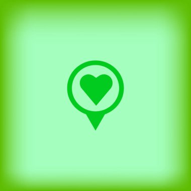 Kalp yassı simgesi, vektör illüstrasyonu