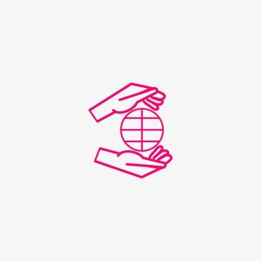 vektör simge tasarlamak küre tutan insan ellerin