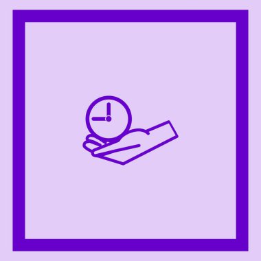 Saat minimalist vektör simgesi tutan el