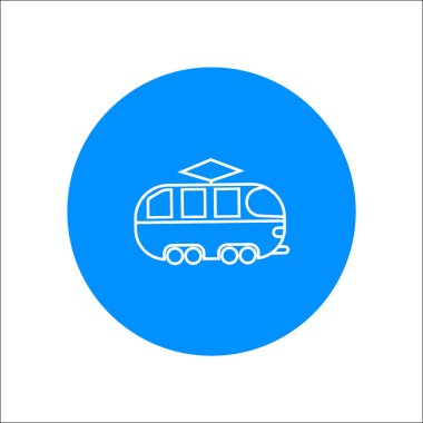 minimalist klasik tramvay vektör simgesi