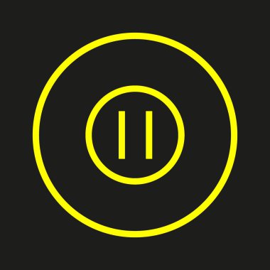 duraklatma düz düğme, vektör, illüstrasyon, logo şablonu