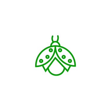 uğur böceği düz simgesi, vektör, illüstrasyon 