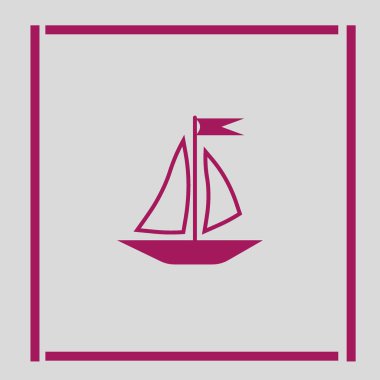 teknenin düz simgesi, vektör illüstrasyonu 