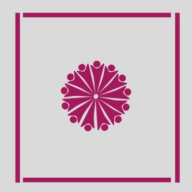 İnsanlar Daire kutsal kişilerin resmi, vektör çizim 