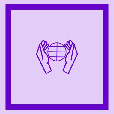 vektör simge tasarlamak küre tutan insan ellerin