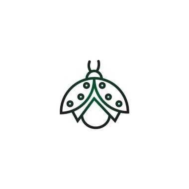 uğur böceği düz simgesi, vektör, illüstrasyon 