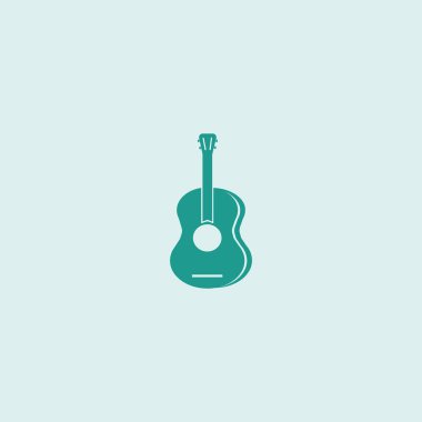 Gitar web simgesi, vektör çizim 