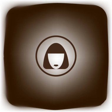 kadın baş kısa saç modeli ile minimalist vektör simgesi