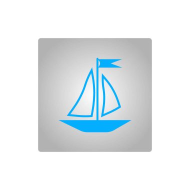 teknenin düz simgesi, vektör illüstrasyonu 