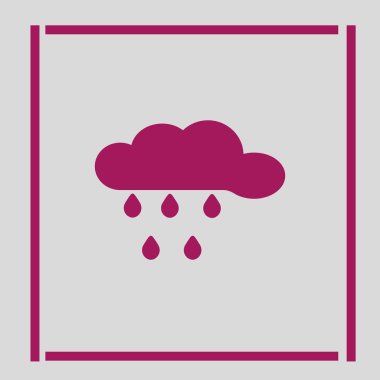 yağmur bulutu düz simgesi, vektör, illüstrasyon 