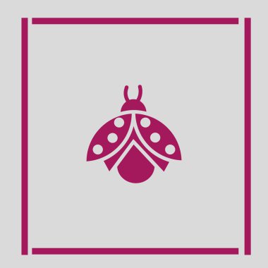 uğur böceği düz simgesi, vektör, illüstrasyon 