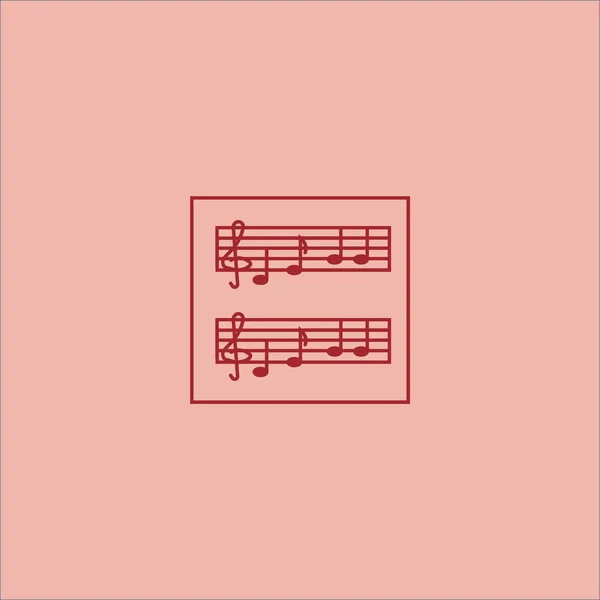 Musikalische Notizen Flaches Symbol Vektorillustration — Stockvektor