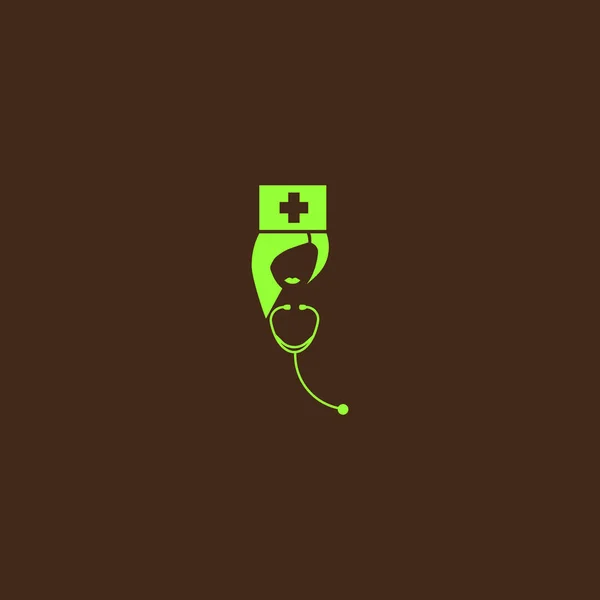 Krankenschwester Avatar Mit Stethoskop Flaches Symbol Vektor Illustration — Stockvektor