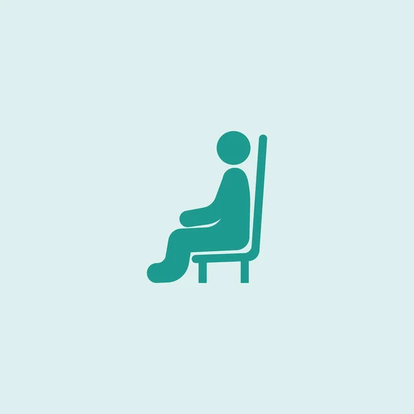 Male Avatar Sitting Chair Flat Icon Vector Illustration — Stock Vector