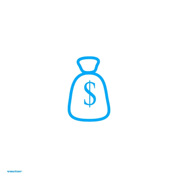 Bolsa Dinero Icono Plano Concepto Negocio — Vector de stock