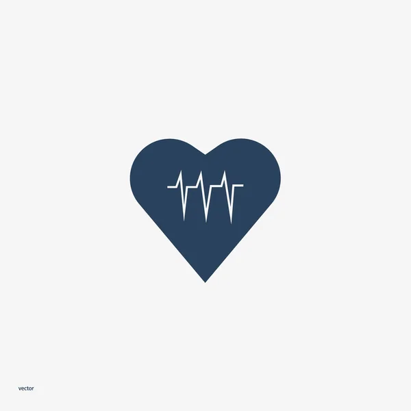 Cardiogramma Cardiaco Icona Piatta Vettore Illustrazione — Vettoriale Stock