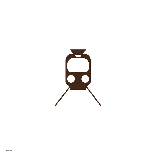 Pictogram Van Locomotief Spoorlijn Rails Trein Vectorillustratie — Stockvector