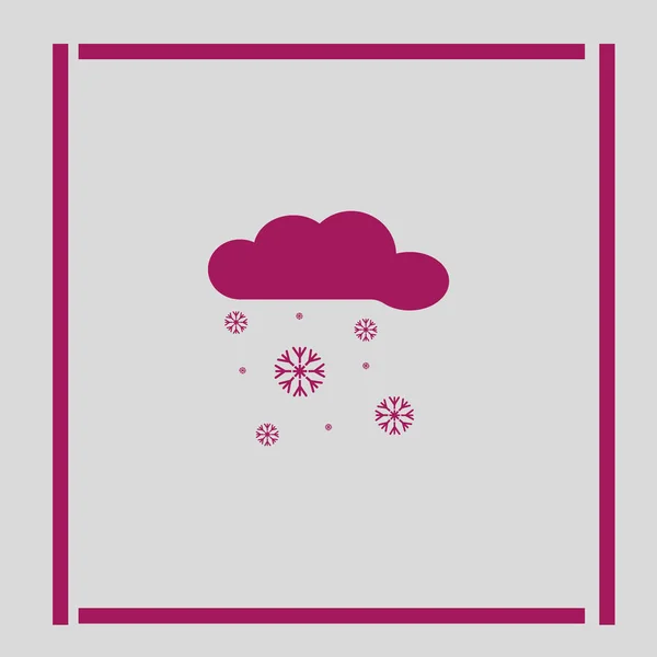 雪に覆われた雲フラット アイコン ベクトル イラスト — ストックベクタ